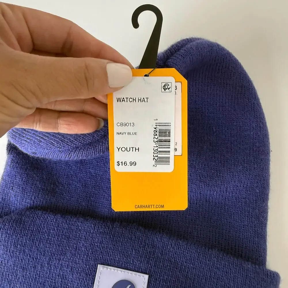 New Carhartt Youth Beanie Hat Navy Blue - One Size